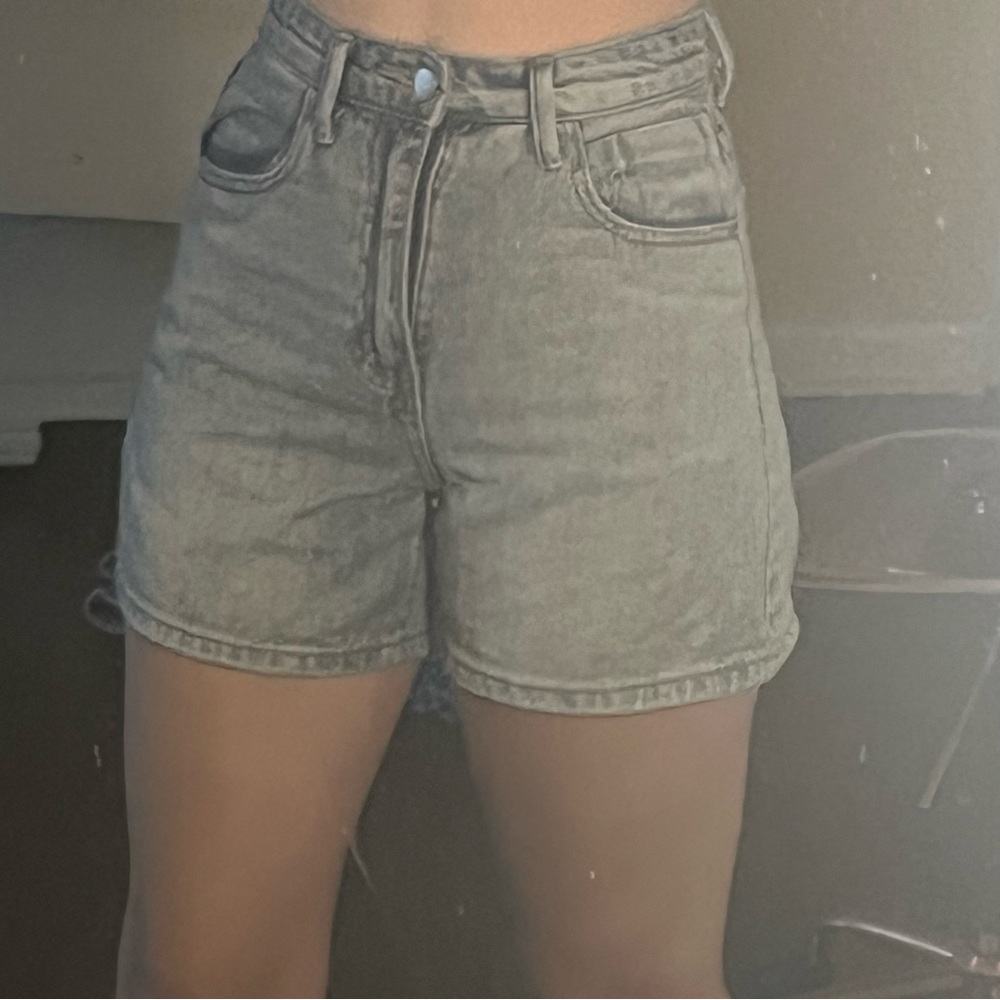 Light washed short.